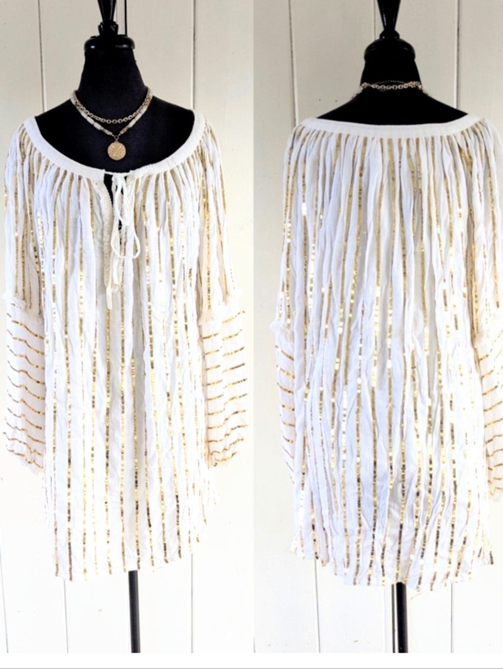 🌴Sundress Brand Boho Bling Tunic/Swim Cover One Size NWOT